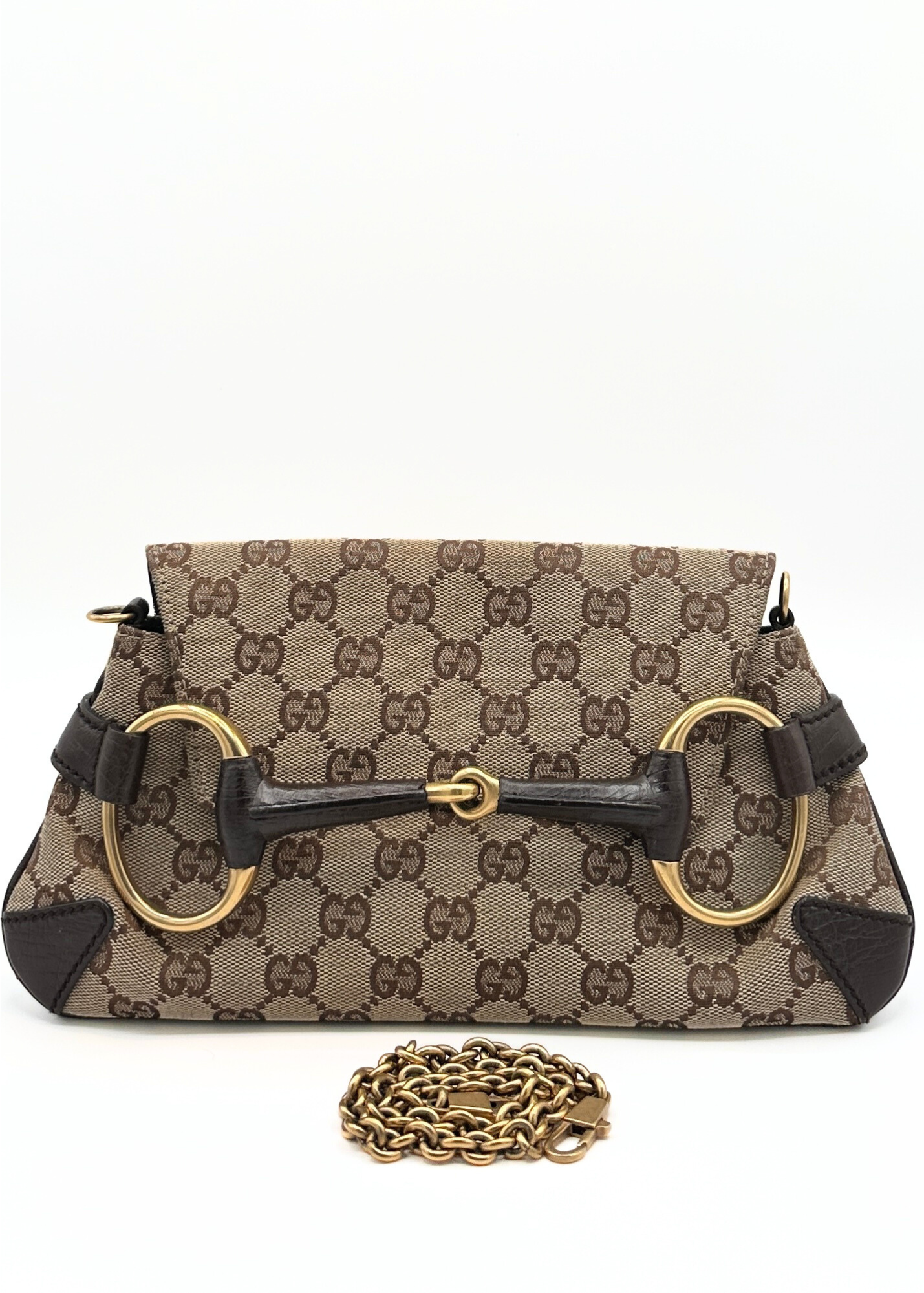 Gucci Monogram Horsebit Clutch