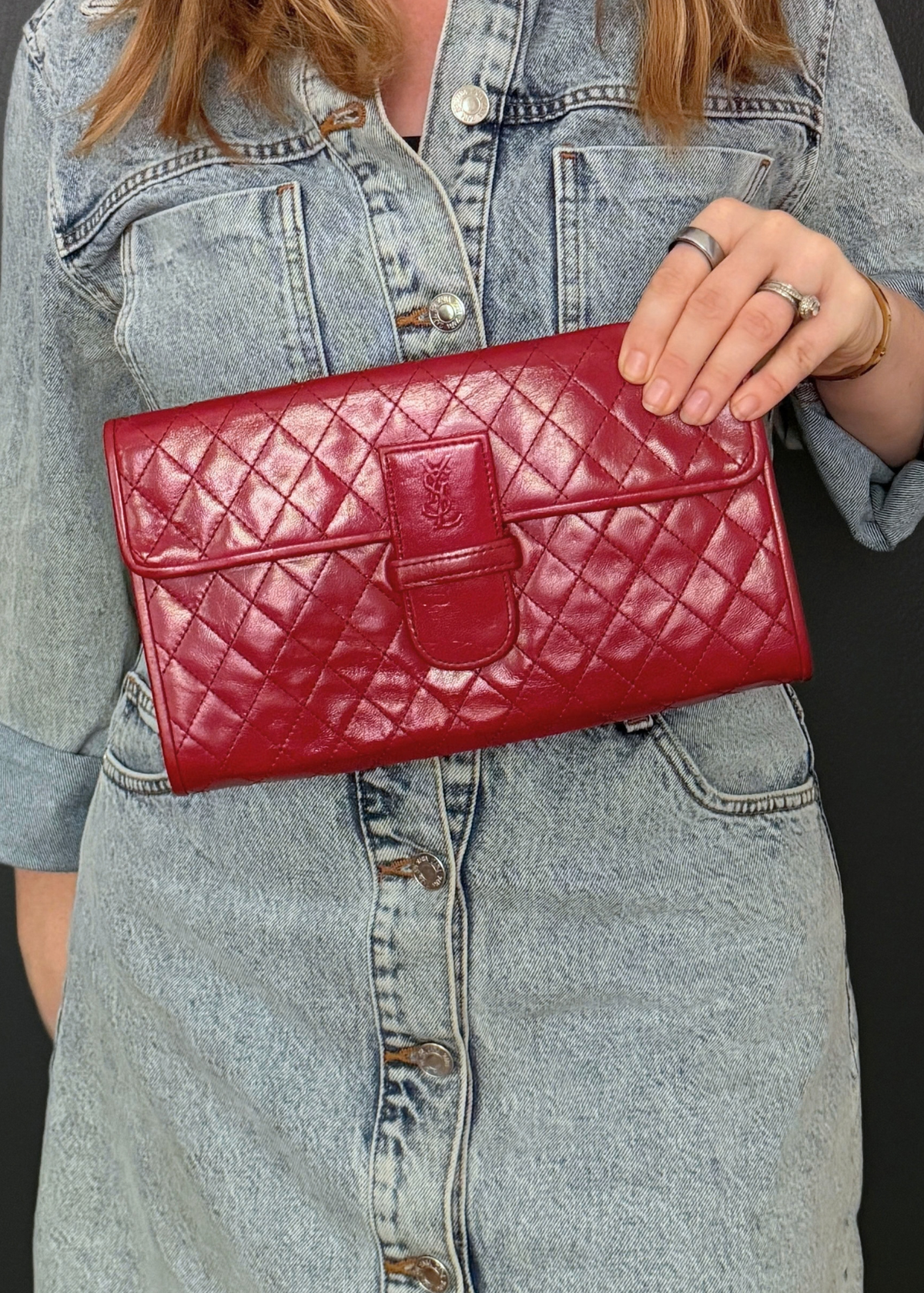YVES SAINT LAURENT QUILTED CLUTCH