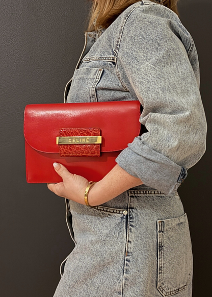 CELINE CROCODILE CLUTCH