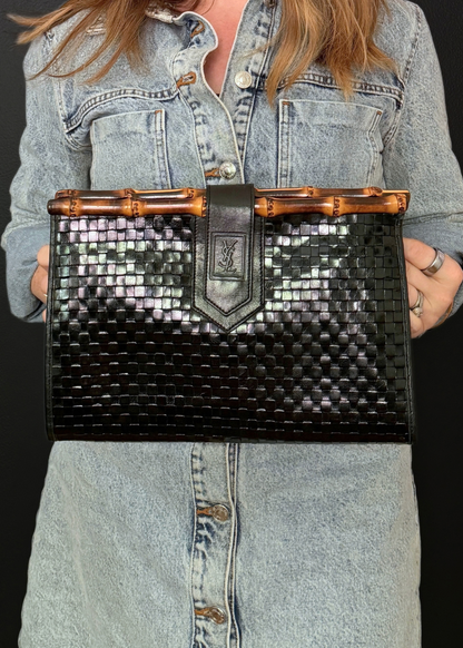 ULTRA-RARE YVES SAINT LAURENT BAMBOO CLUTCH
