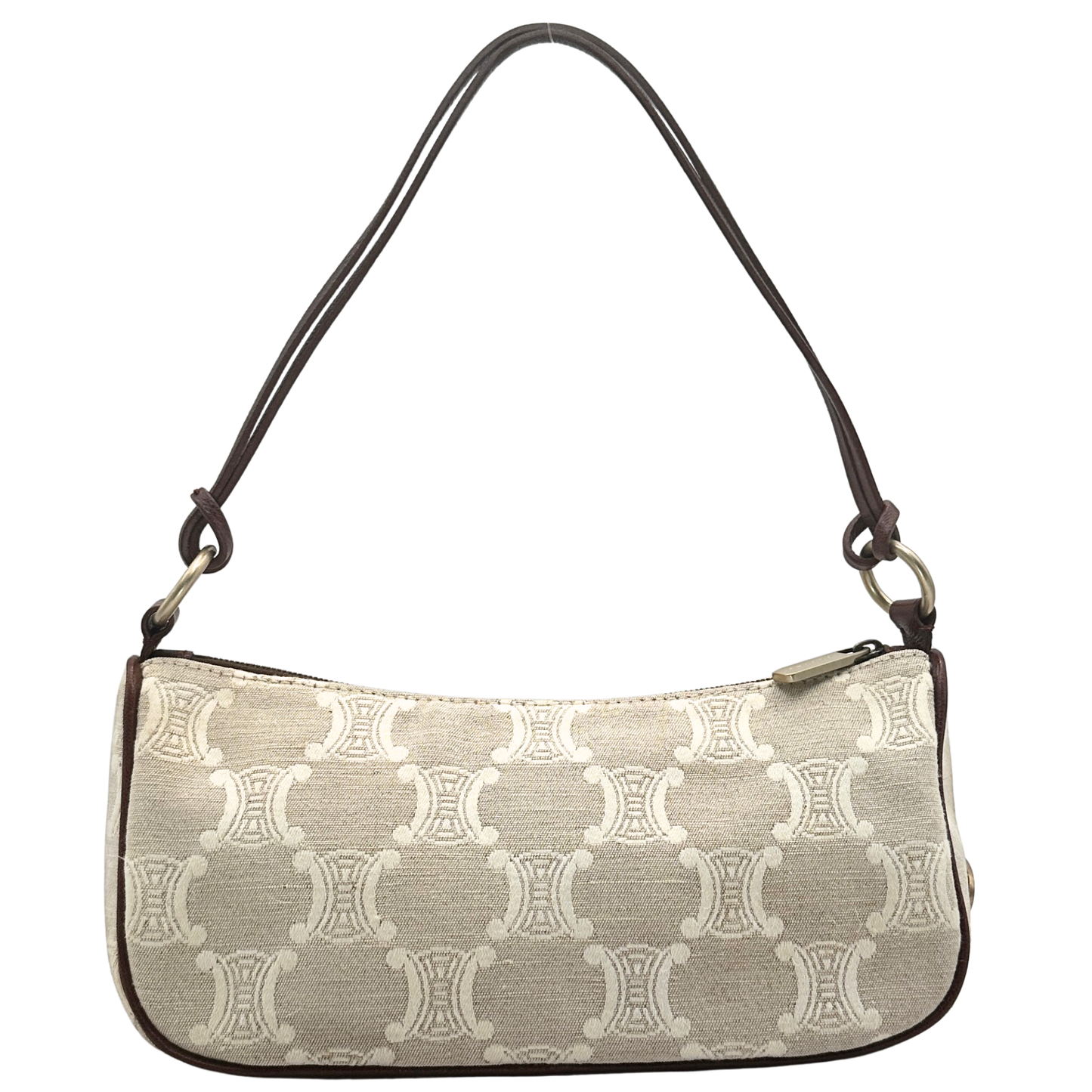 Handbag with a patterned design on a white background