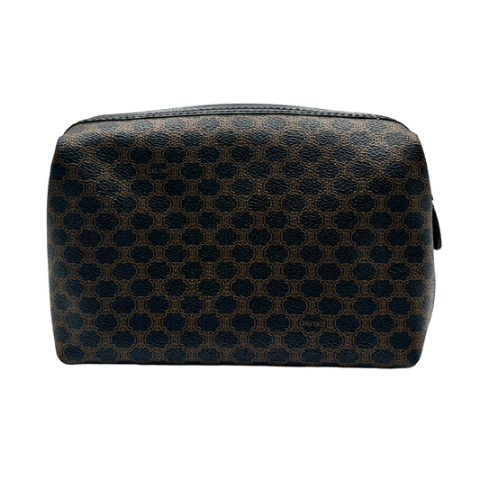 Patterned Celine toiletry bag on a white background