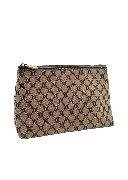 Celine Triomphe Macadam Pouch Brown
