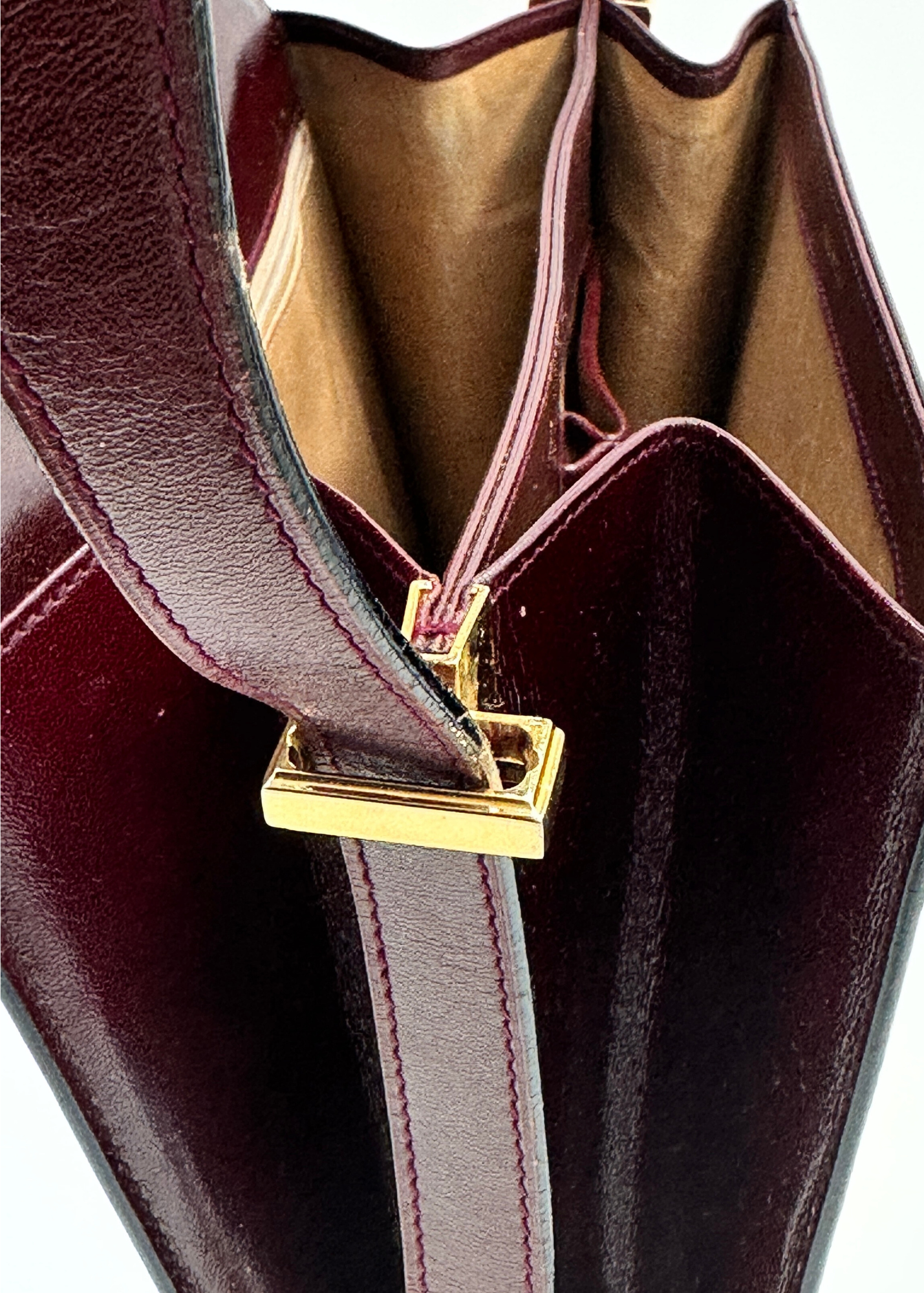 Celine Carriage Burgundy Shoulder Bag Vintage