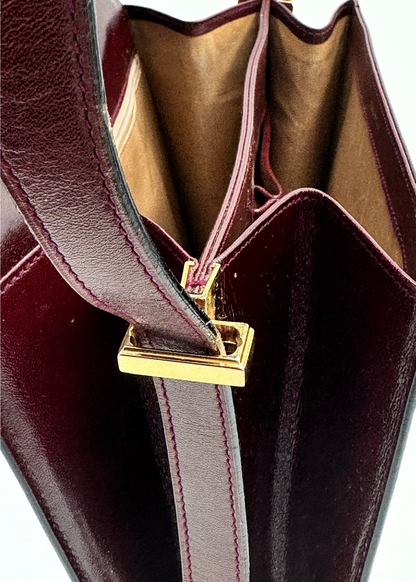 Celine Carriage Burgundy Shoulder Bag Vintage