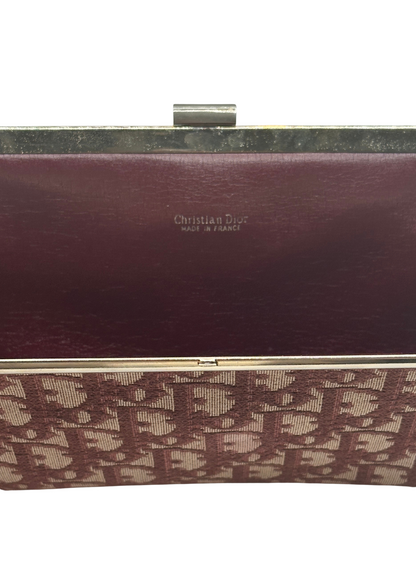 Dior Burgundy Trotter Clutch Front