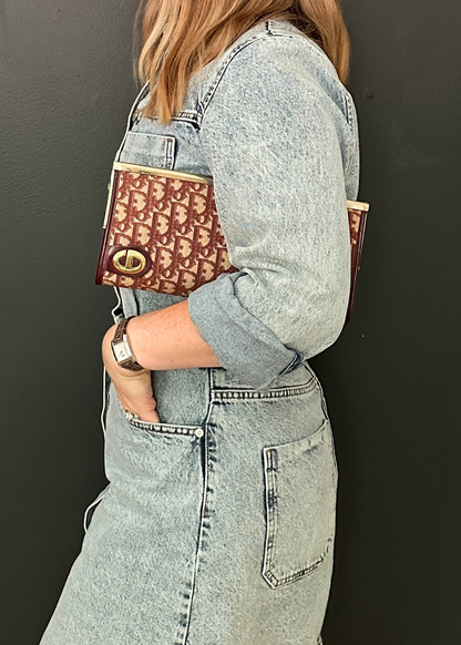 Dior Burgundy Trotter Clutch 