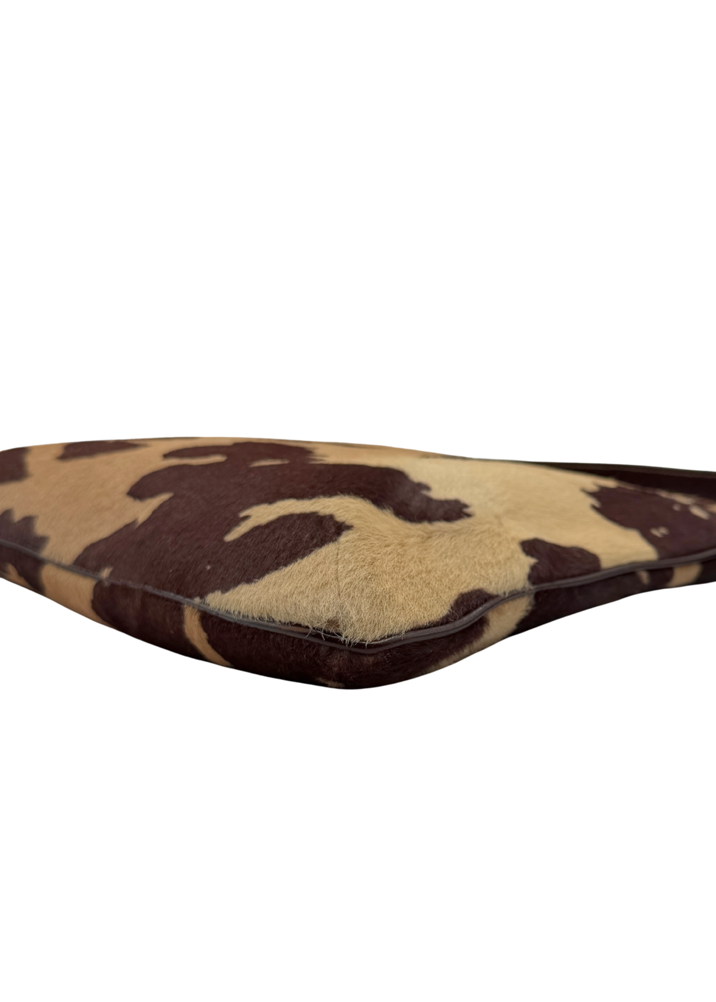 Vintage Fendi shoulder bag in cow print ponyhair corner detail