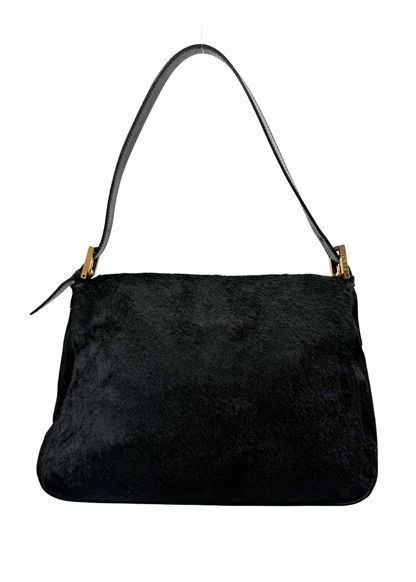 Vintage black fendi mamma baguette with gold hardware