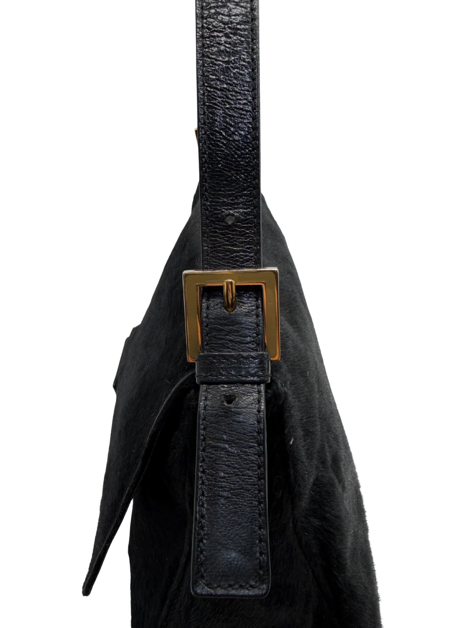 Vintage black fendi mamma baguette with gold hardware