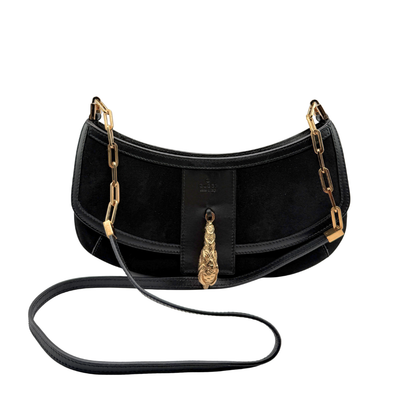 GUCCI TIGER HEAD SUEDE BAG