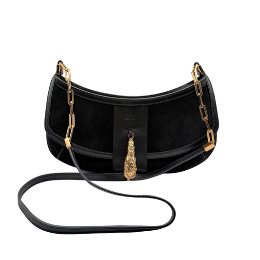 GUCCI TIGER HEAD SUEDE BAG