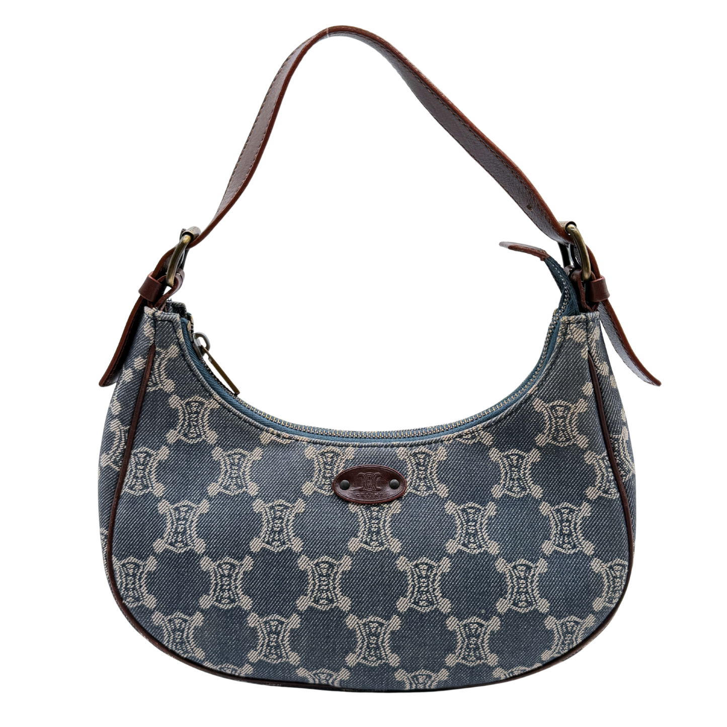 CELINE DENIM TRIOMPHE AVA SHOULDER BAG