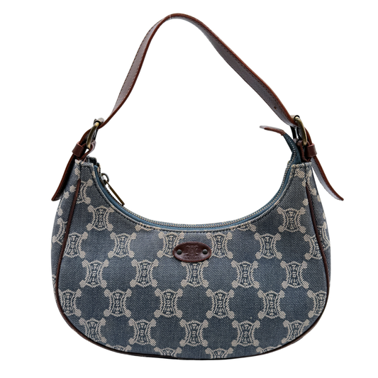 CELINE DENIM TRIOMPHE AVA SHOULDER BAG