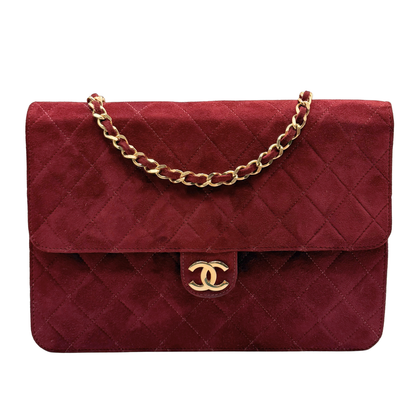CHANEL SUEDE MATLASSÉ SINGLE FLAP BAG