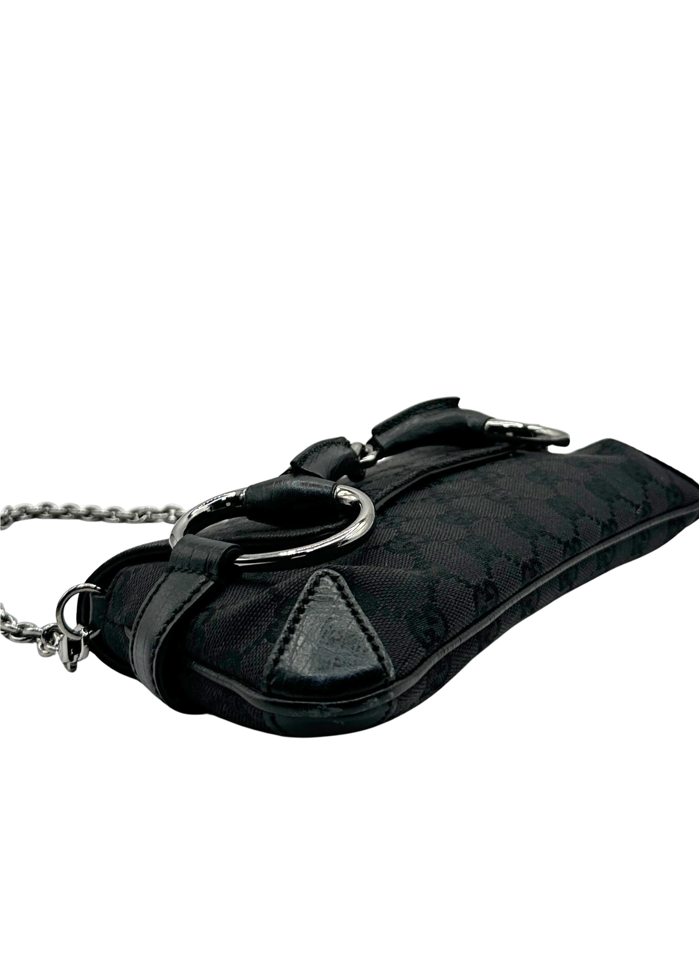 Black Gucci Handbag on white background