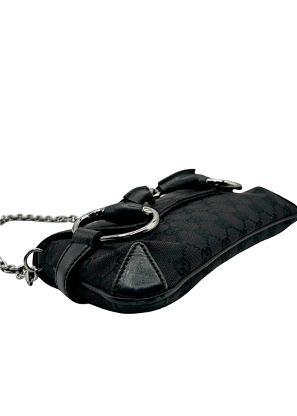 Black Gucci Handbag on white background