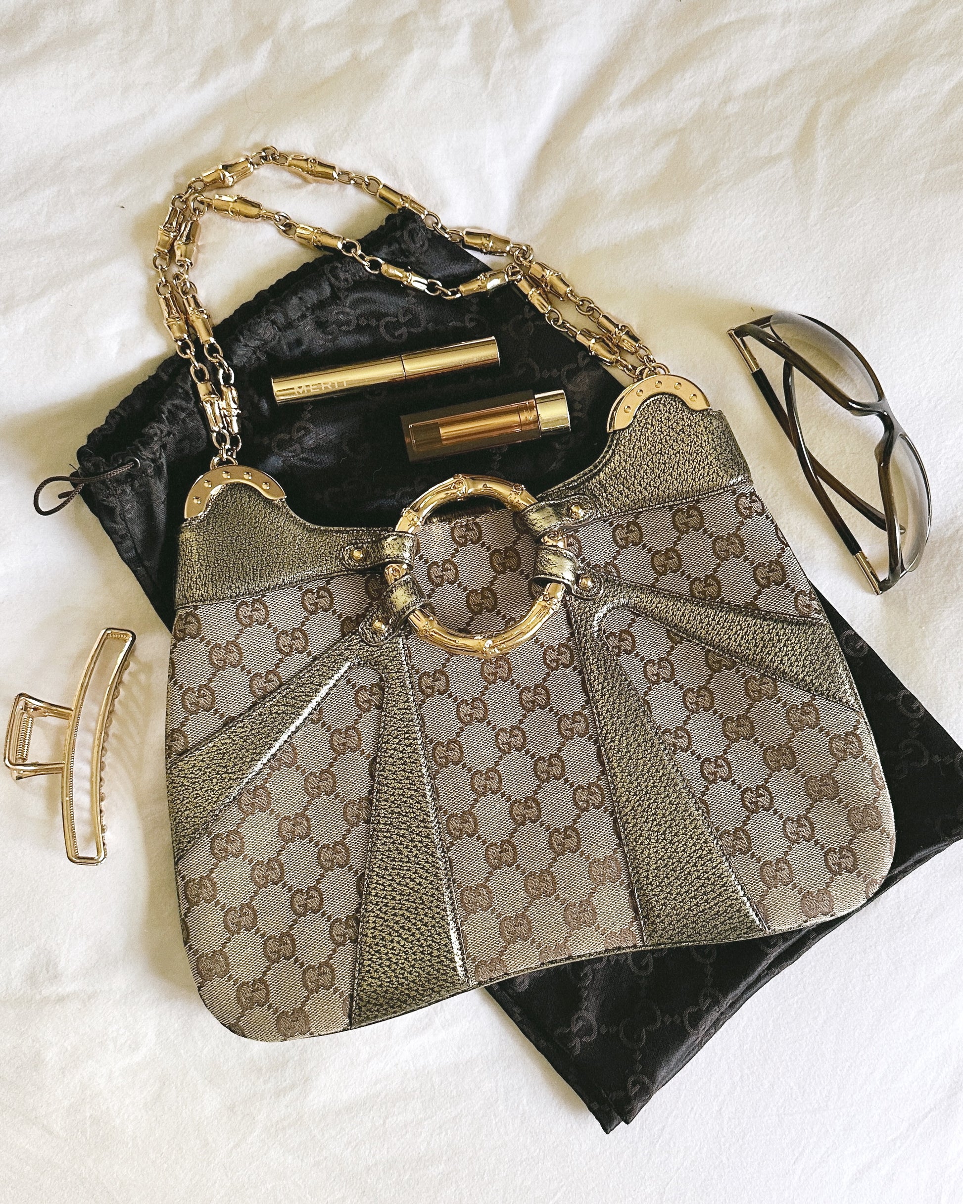 Gucci Monogram Bamboo Ring Bag