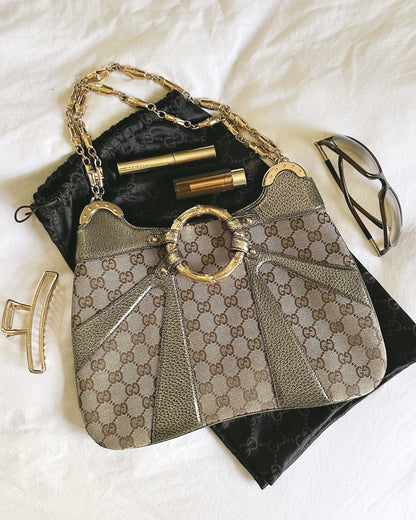 Gucci Monogram Bamboo Ring Bag