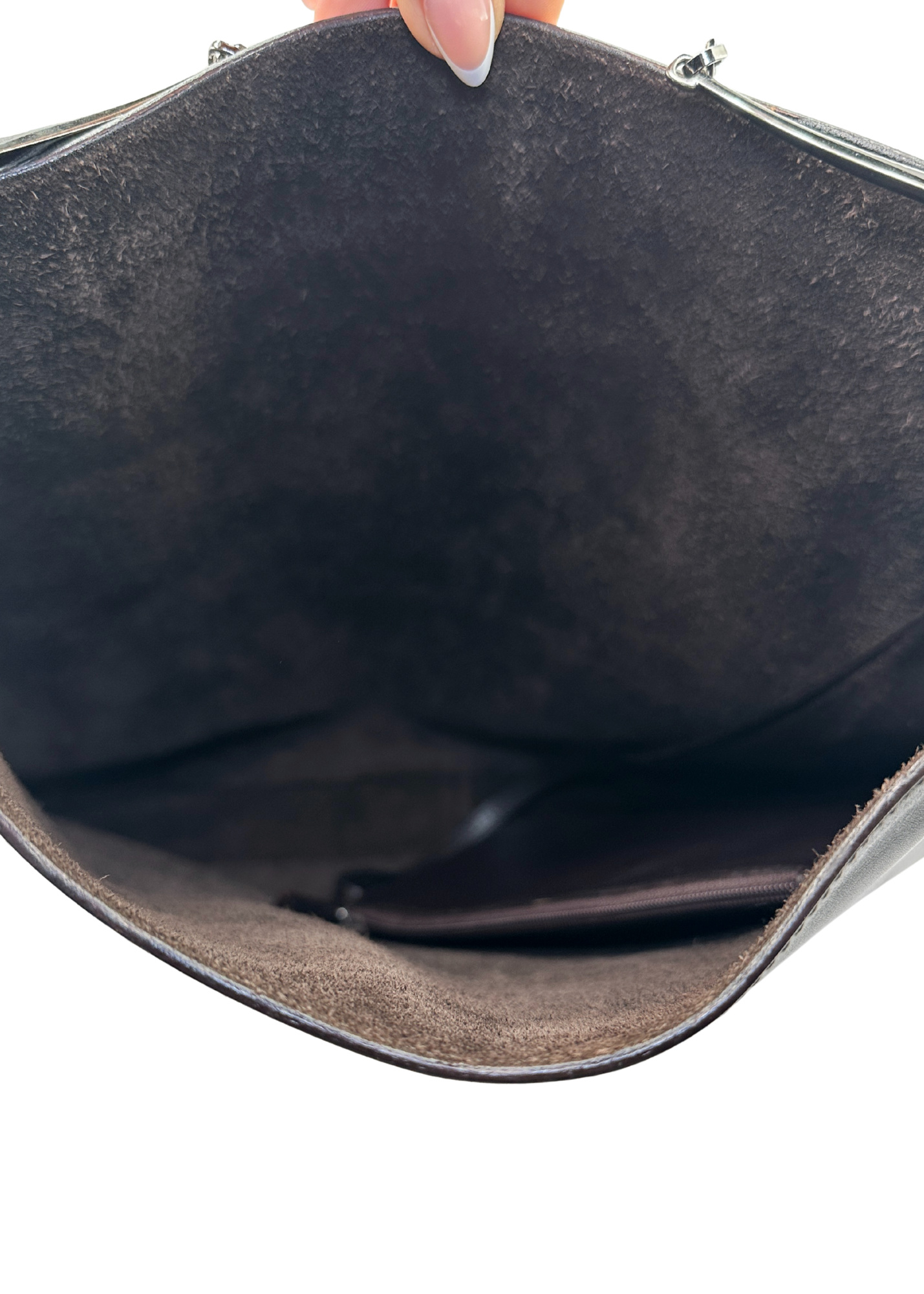 Interior of Gucci Brown hobo bag suede