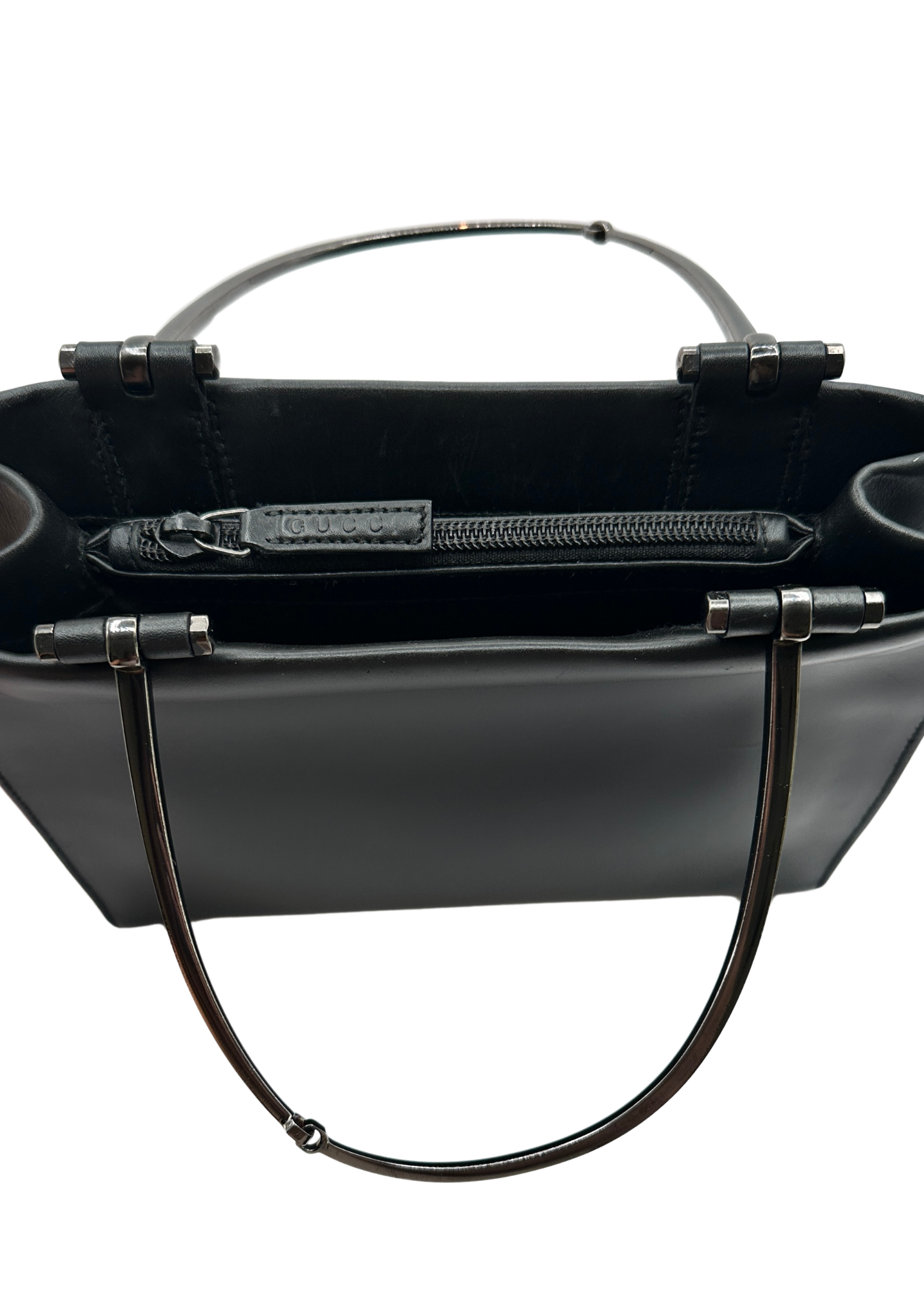 Gucci Leather Top Handle Horsebit Tote