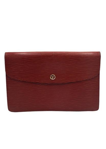 Louis Vuitton Cognac Epi Clutch