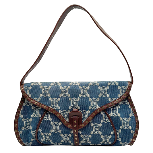 CELINE DENIM TRIOMPHE SHOULDER BAG