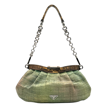 PRADA RAFFIA & LIZARD BAG