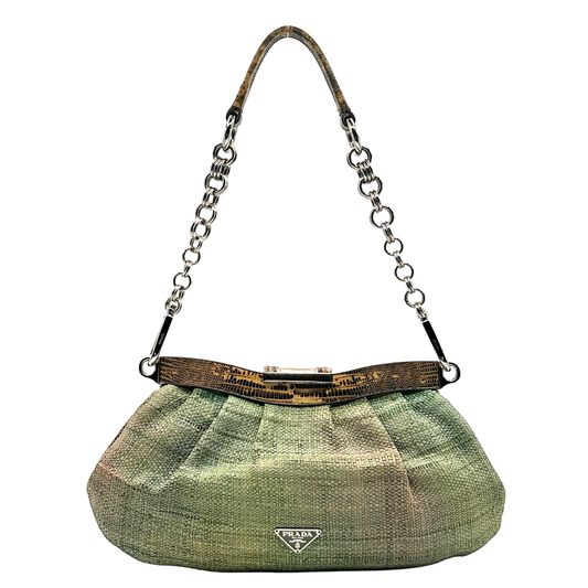 PRADA RAFFIA & LIZARD BAG