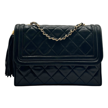 CHANEL LAMBSKIN TASSEL FLAP BAG