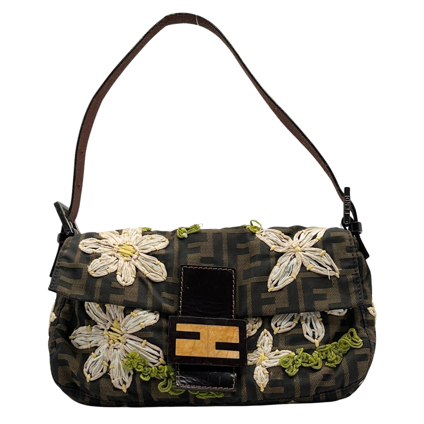 FENDI ZUCCA FLOWER BAGUETTE