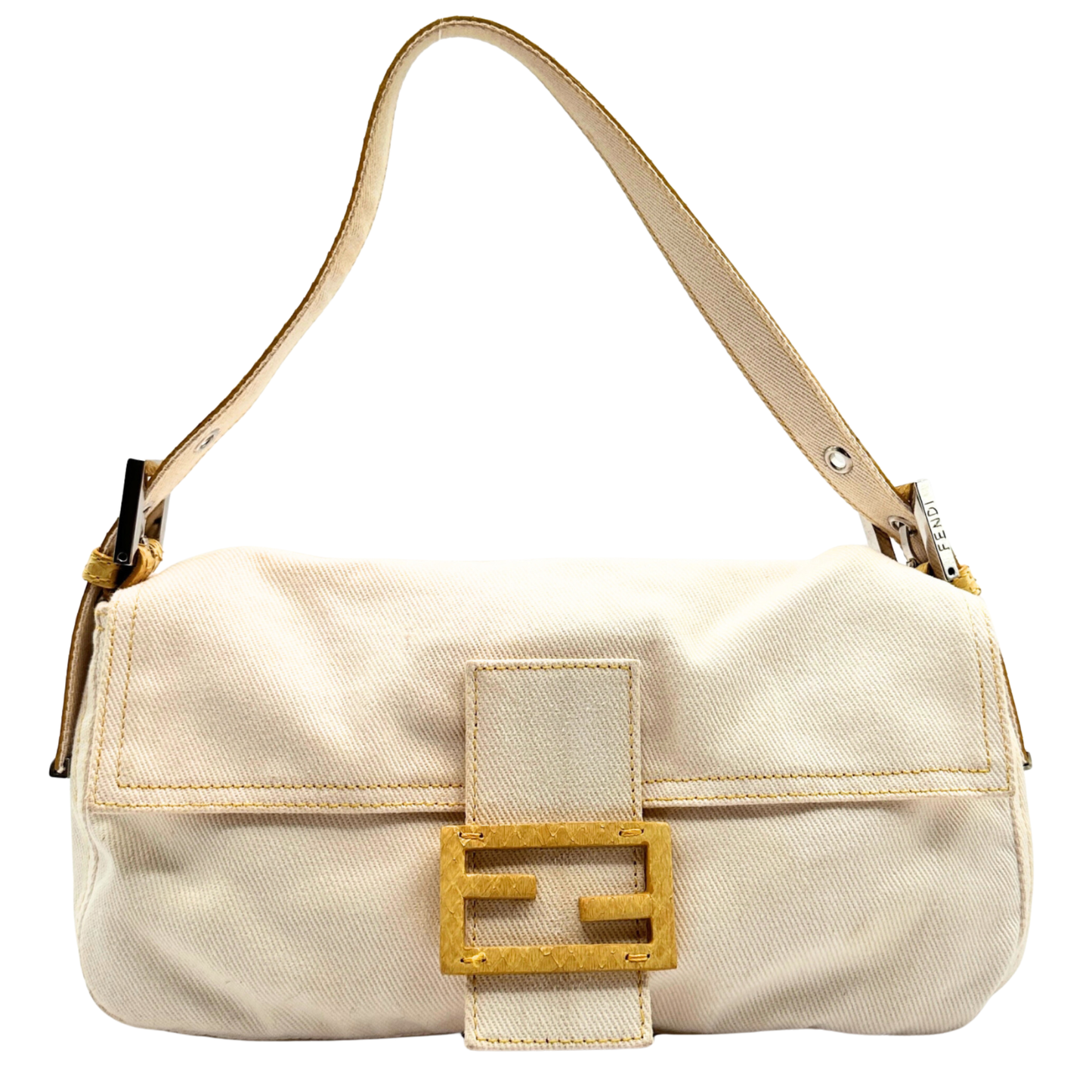 FENDI PYTHON & DENIM BAGUETTE