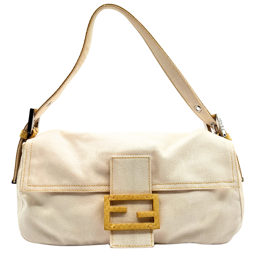 FENDI PYTHON & DENIM BAGUETTE