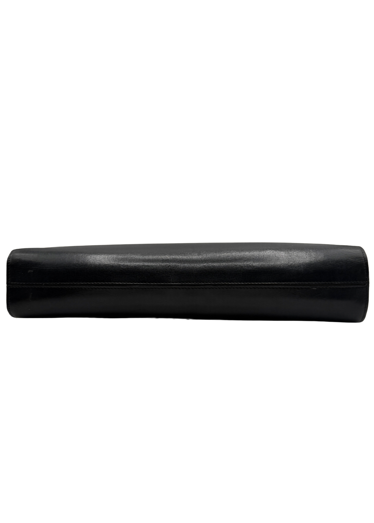 Vintage lambskin leather black mini CC logo clutch bottom