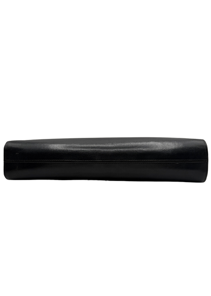Vintage lambskin leather black mini CC logo clutch bottom