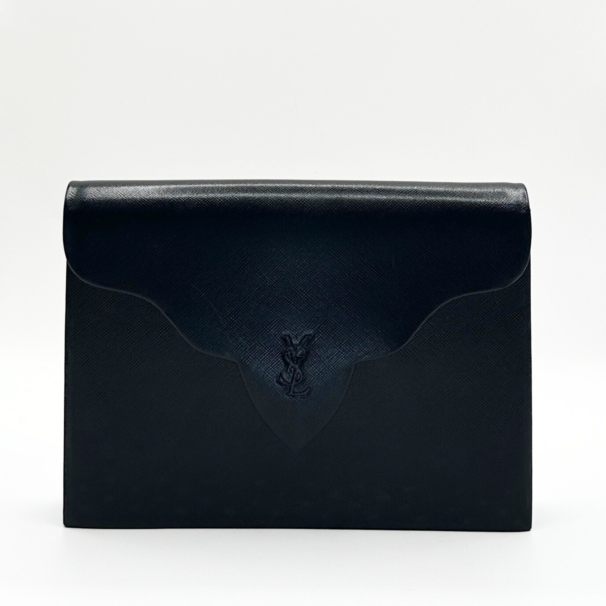 Yves Saint Laurent Black Clutch Front