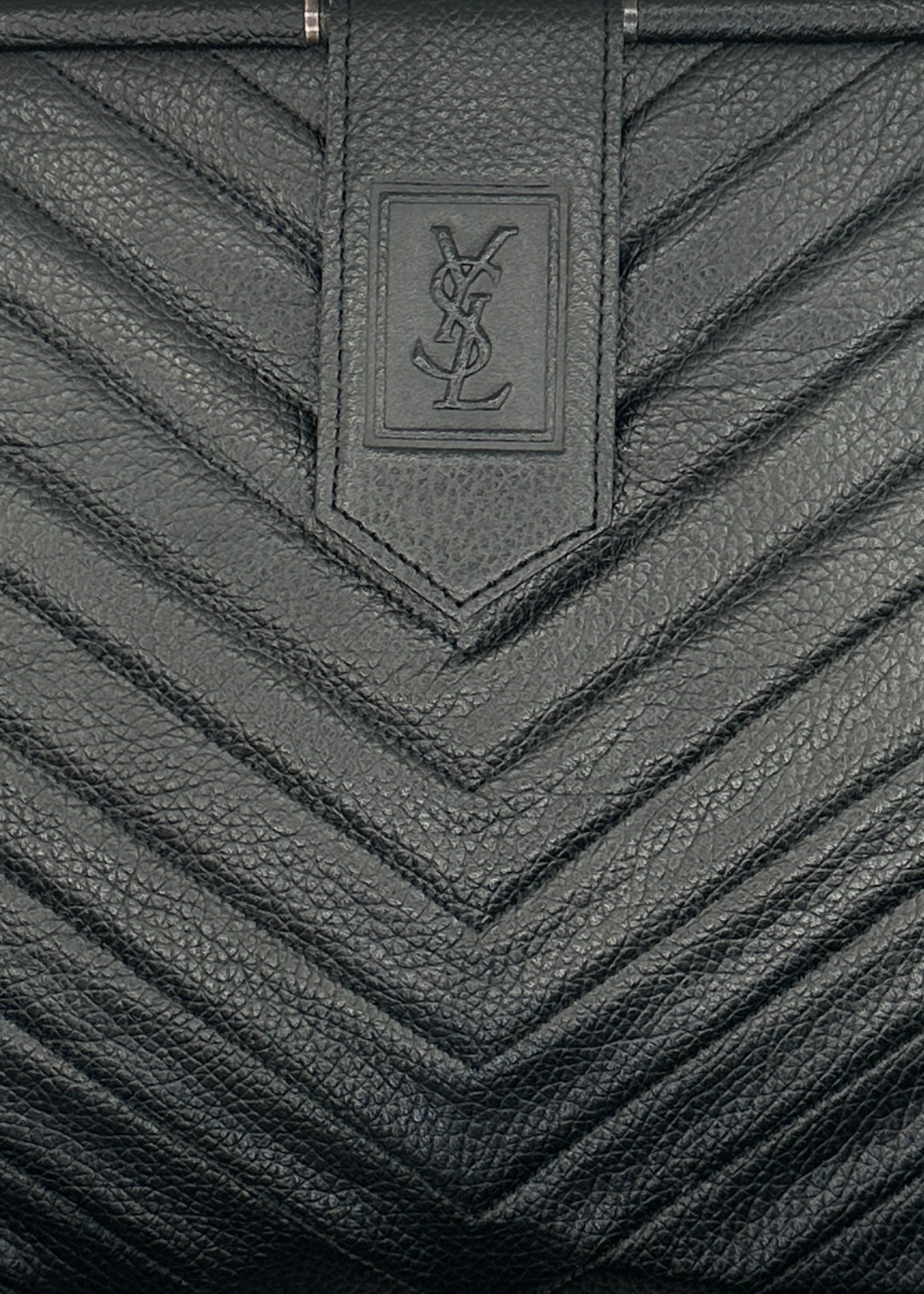 YvesSaintLaurentBlackLeatherClutchVintage