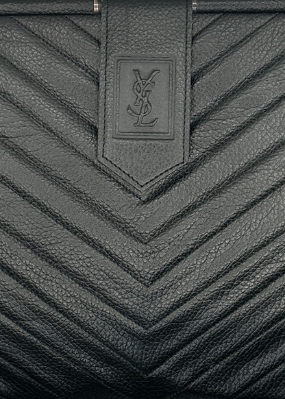YvesSaintLaurentBlackLeatherClutchVintage